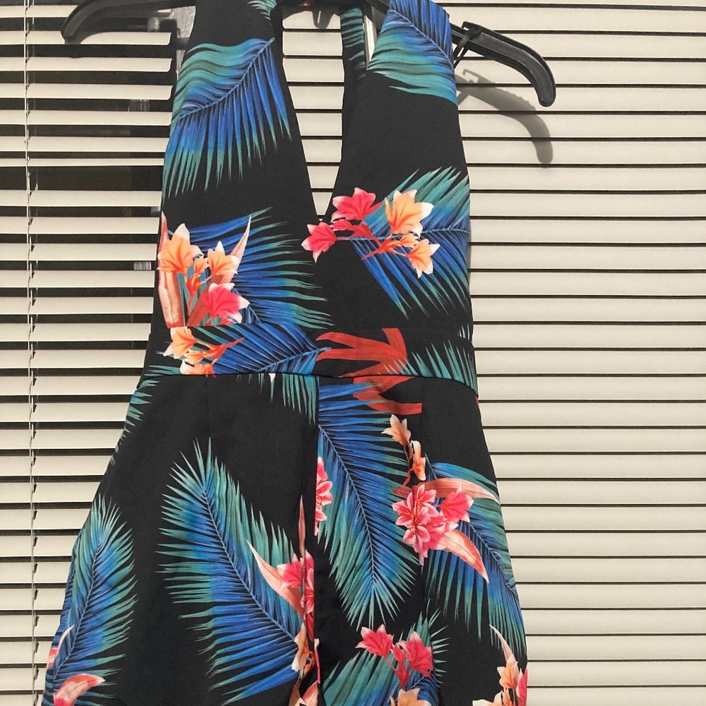 Tropical Halter Top Romper